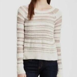 BCBG MAXAZRIA NWT Wool Blend Semi Sheer Trendy Hi-low Crewneck Sweater Seize XS